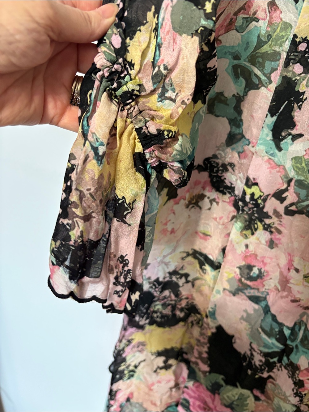 Hemant & Nandita x REVOLVE Teien Caftan Floral Dress M Boho Romantic - Picture 4 of 7